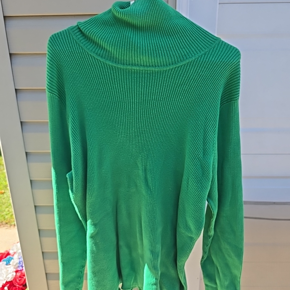 White Stag Vibrant Green Cowl Neck Sweater